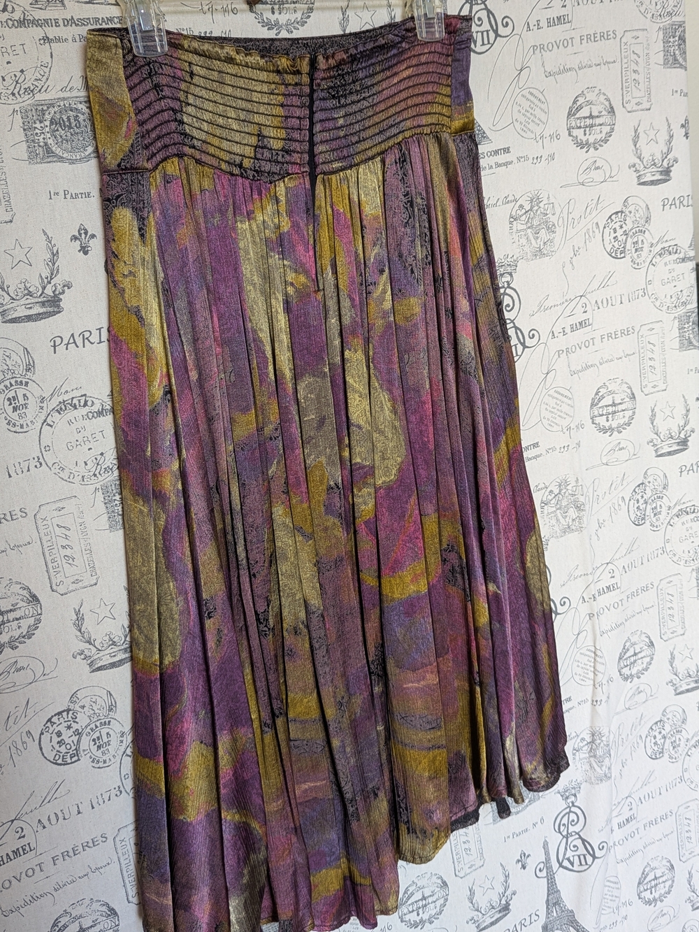 Rare Vintage Slit Front High-Low Abstract Art Skirt Size 8+ - Picture 3 of 9